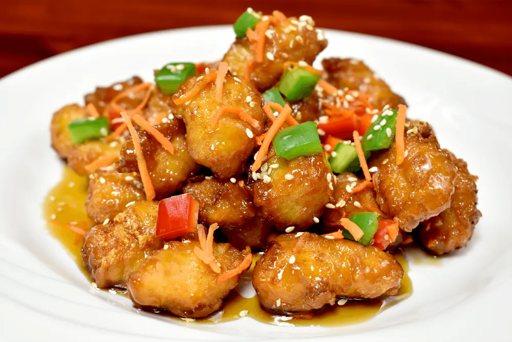Pollo con ajonjolí